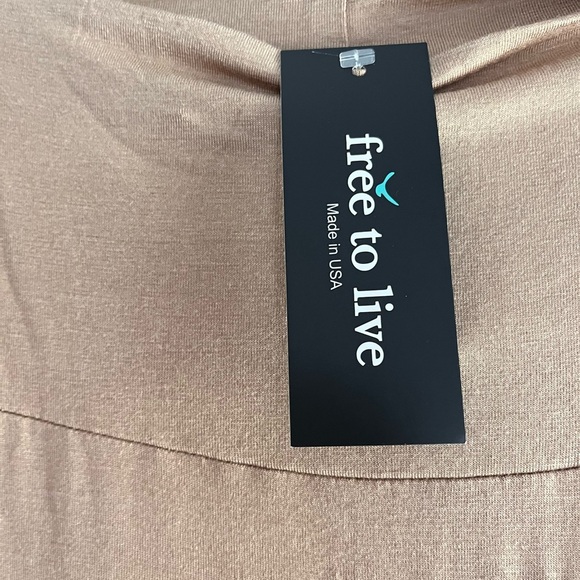 Free To Live Maxi Skirt L Tan Stretchy, Fold Over Top, Soft, Casual NWT - Picture 4 of 5
